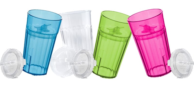 Reflo Smart Cup Bundle (Assorted 4 Colors) Open Mouth Transition Cup for Baby-Led Weaning, Montessori-Inspired Design, Slow-Spill Flow-Control, Made in USA, BPA-Free, E-Guide via QR Code - Image 1